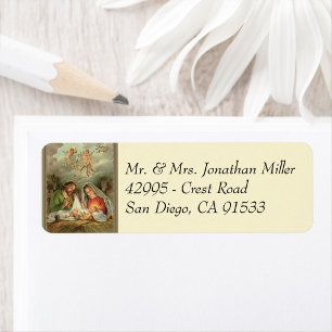 Religious Christmas Nativity Holy Family Jesus Label