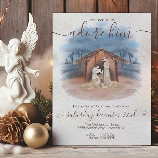 Religious Christmas Nativity Jesus, Mary & Joseph Invitation (Creator Uploaded)