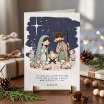 Religious Christmas Nativity Scene and Scripture