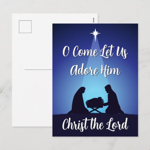 Religious Christmas Nativity Scene Christ the Lord Holiday Postcard