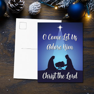 Religious Christmas Nativity Scene Christ the Lord Holiday Postcard