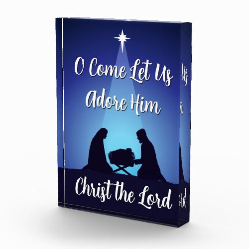 Religious Christmas Nativity Scene Christ the Lord Photo Block
