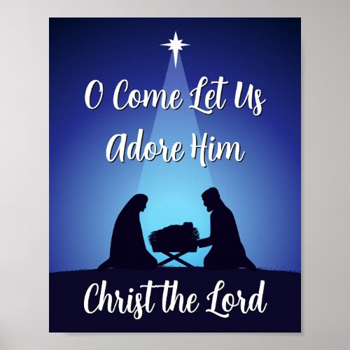 Religious Christmas Nativity Scene Christ the Lord Poster