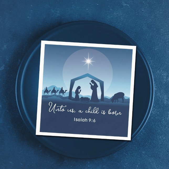 Religious Christmas Nativity Scene Church Party Napkins (Creator Uploaded)