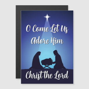 Religious Christmas Nativity Scene Magnet Card