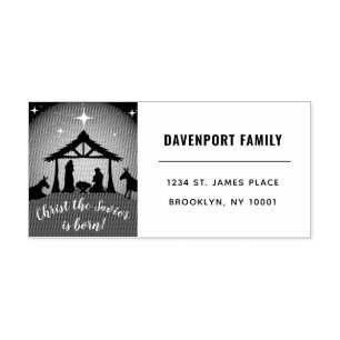 Religious Christmas Nativity Scene Return Address Self-inking Stamp