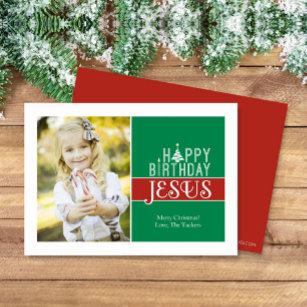 Religious Christmas Photo Card Jesus Birthday