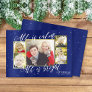 Religious Christmas Photo Card, Navy Blue Gold Holiday Card