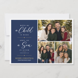 Religious Christmas Photo Card Unto Us a Child