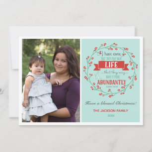 Religious Christmas Photo Cards (John 10:10)