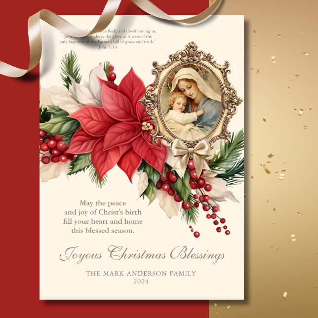 Religious Christmas Poinsettia Mary & Jesus (Creator Uploaded)