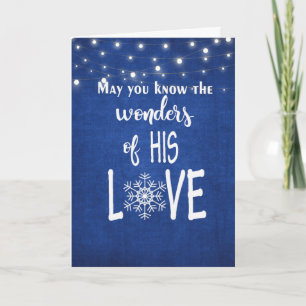 Religious Christmas Quote on Blue Holiday Card