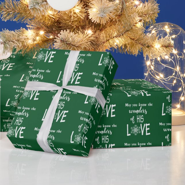 Religious Christmas Quote On Green Wrapping Paper (Holidays)