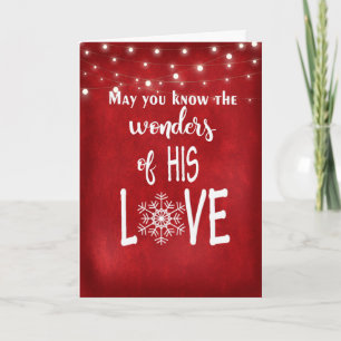 Religious Christmas Quote on Red  Holiday Card
