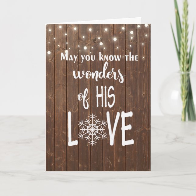 Religious Christmas Quote on Wood Holiday Card (Front)