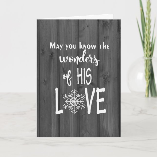 Religious Christmas Quote on Wood Holiday Card (Front)