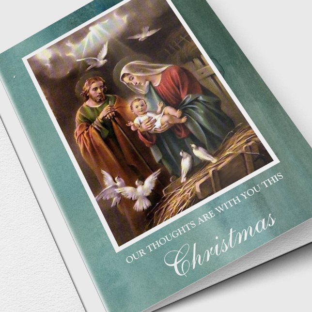 Religious Christmas Sympathy Thinking of You Holiday Card (Thinking of You Condolence Sympathy Christmas cards)
