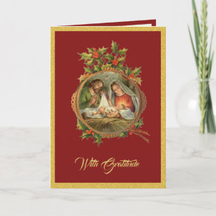 Religious Christmas Thank You Jesus Mary Joseph Holiday Card