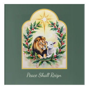 Religious Christmas The Lion and the Lamb and Star Acrylic Print