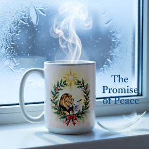 Religious Christmas The Lion and the Lamb with Sta Coffee Mug