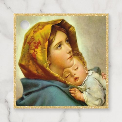 Religious Christmas Virgin Mary  Jesus Gift Tag