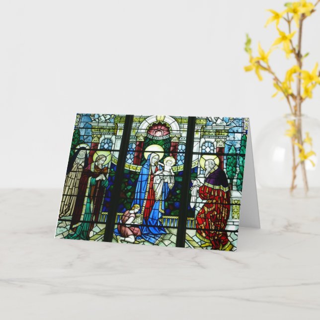 Religious Christmas Wesołych Świąt  Card (Yellow Flower)