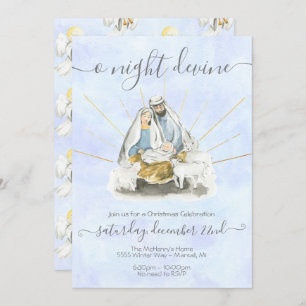 Religious Christmas with baby Jesus, Mary & Joseph Invitation