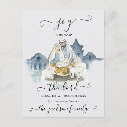 Religious Christmas with baby Jesus Mary  Joseph Postcard