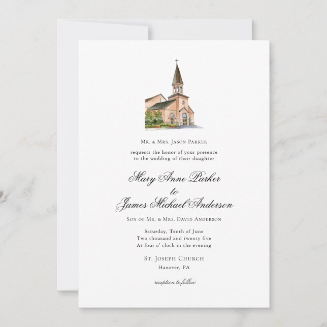 Religious Church Wedding Invitation (Front)