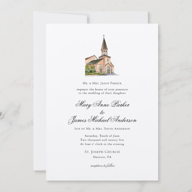 Religious Church Wedding Invitation (Front)