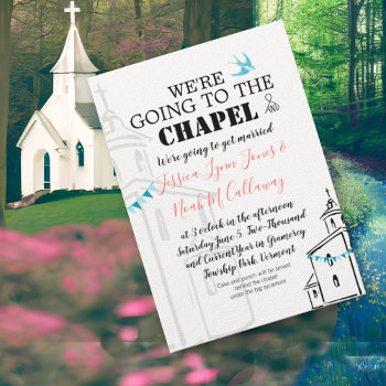 Religious Church We're Going To The Chapel Wedding Invitation by samack at Zazzle