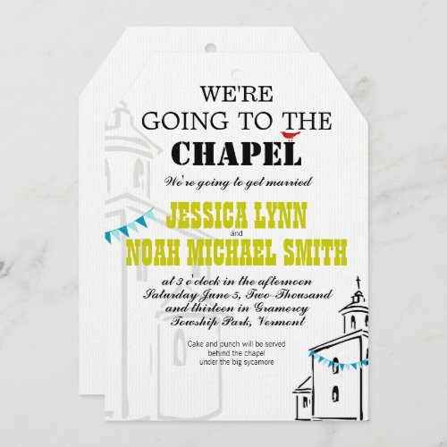 Religious Church Were going to the Chapel Wedding Invitation