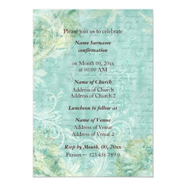 Religious Confirmation Dove Invitation