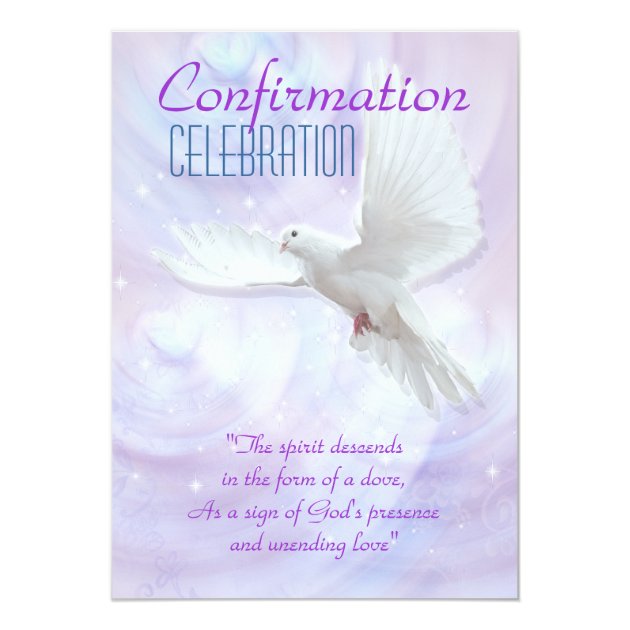 Religious Confirmation Dove Invitation
