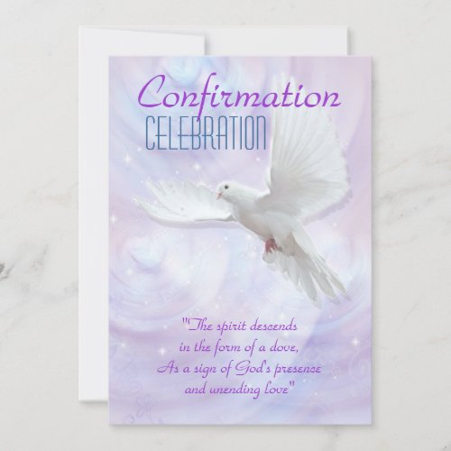 Religious confirmation dove invitation