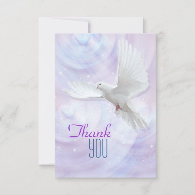 Religious confirmation dove thank you 2 card (Front)