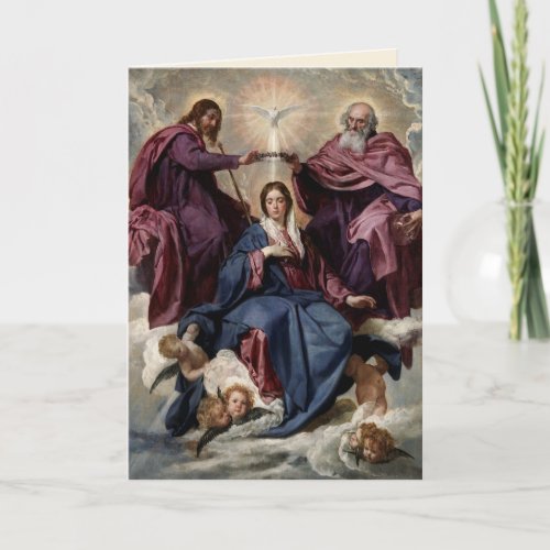 Religious Coronation of the Virgin Holy Trinity Card