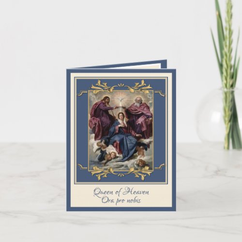 Religious Coronation of the Virgin Holy Trinity Card