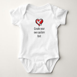 Religious Create your town text with Heart Dove Baby Bodysuit