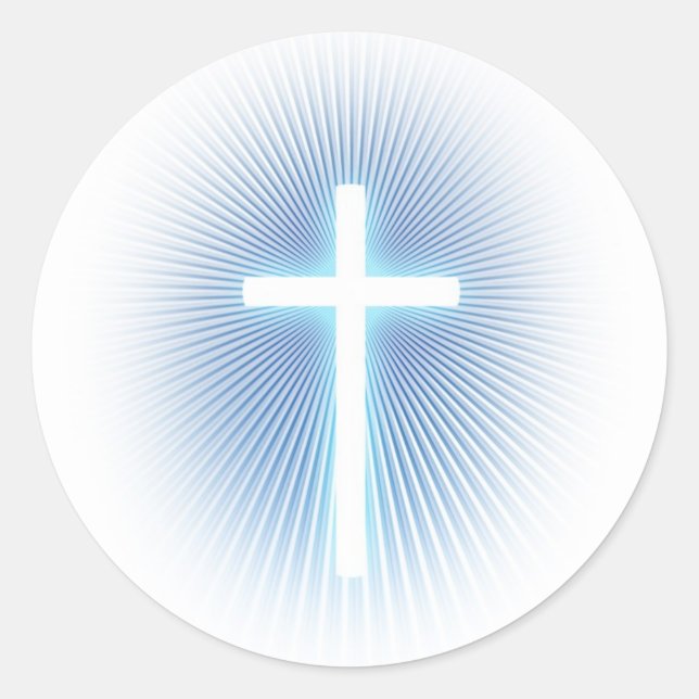 Religious Cross | Christian Classic Round Sticker (Front)