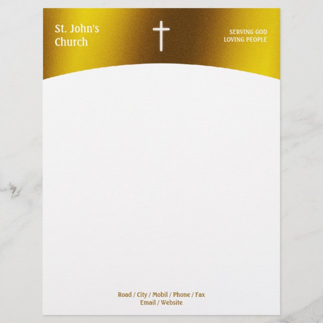 Religious Cross | Christian Letterhead (Front)