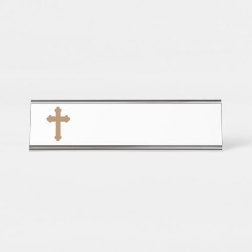 Religious Cross Desk Name Plate