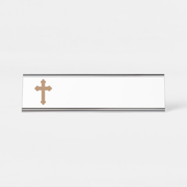 Religious Cross Desk Name Plate (Front)