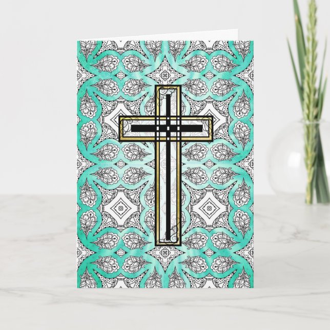 Religious Cross Easter Quote Card (Front)