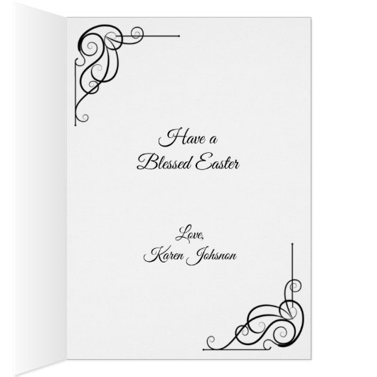 Religious Cross Easter Quote Card (Inside (Right))