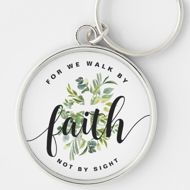 Religious Cross Faith Bible Verse  Keychain (Front)