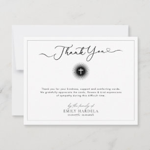 Religious Cross Funeral Thank You Card