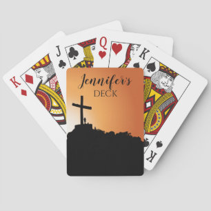 Religious Cross Gratitude Playing Cards