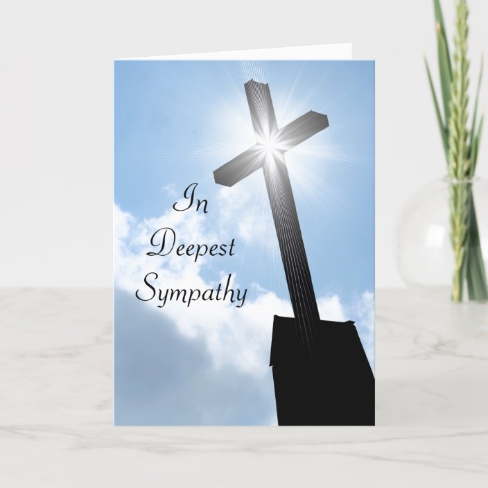 Religious Cross In Deepest Sympathy Greeting Card | Zazzle.com