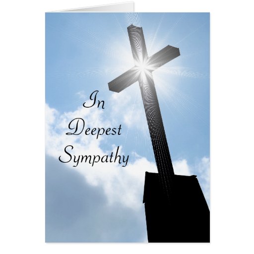 Religious Cross In Deepest Sympathy Greeting Card | Zazzle